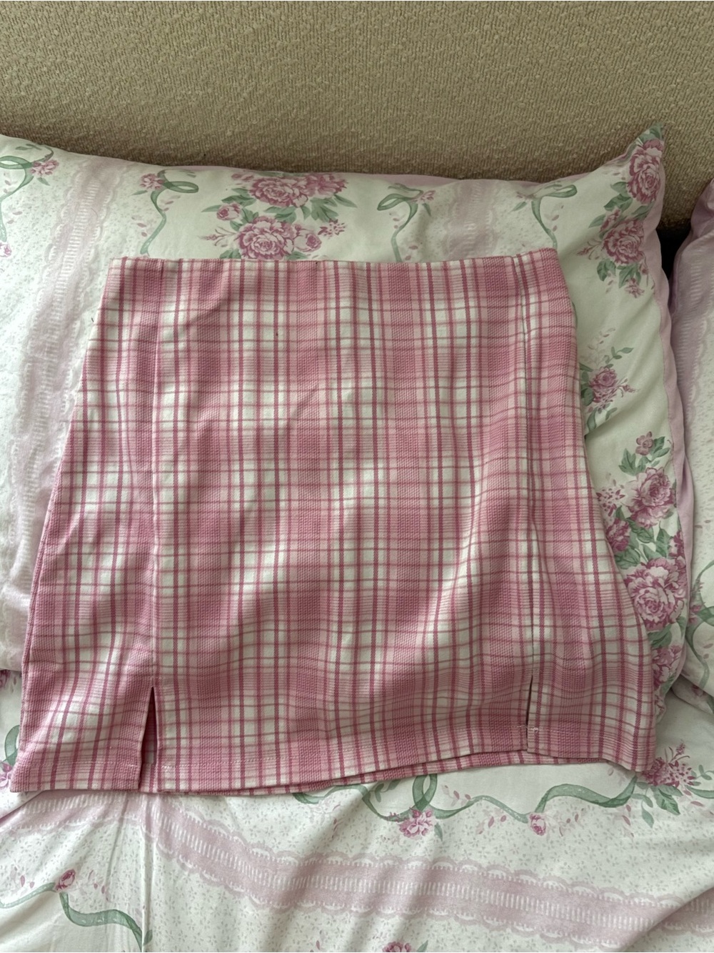 Pink Plaid Mini Skirt - Women's Classic A-Line